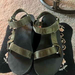 Green Teva sandals